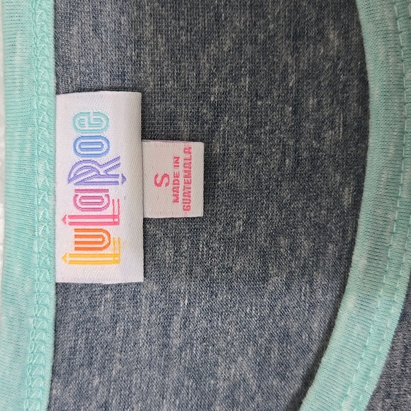 Lularoe Julia Shirt Dress NWT Small Gray And Mint - Picture 2 of 4